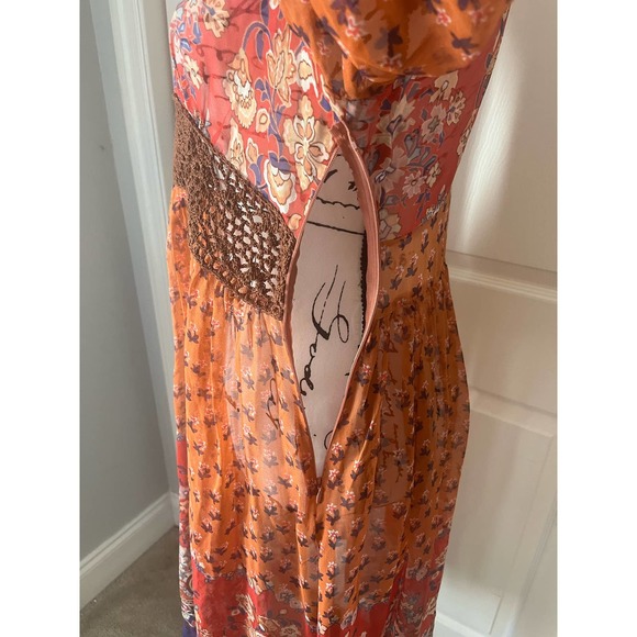 Boho Sheer Floral Dress Size 8 - Picture 4 of 11